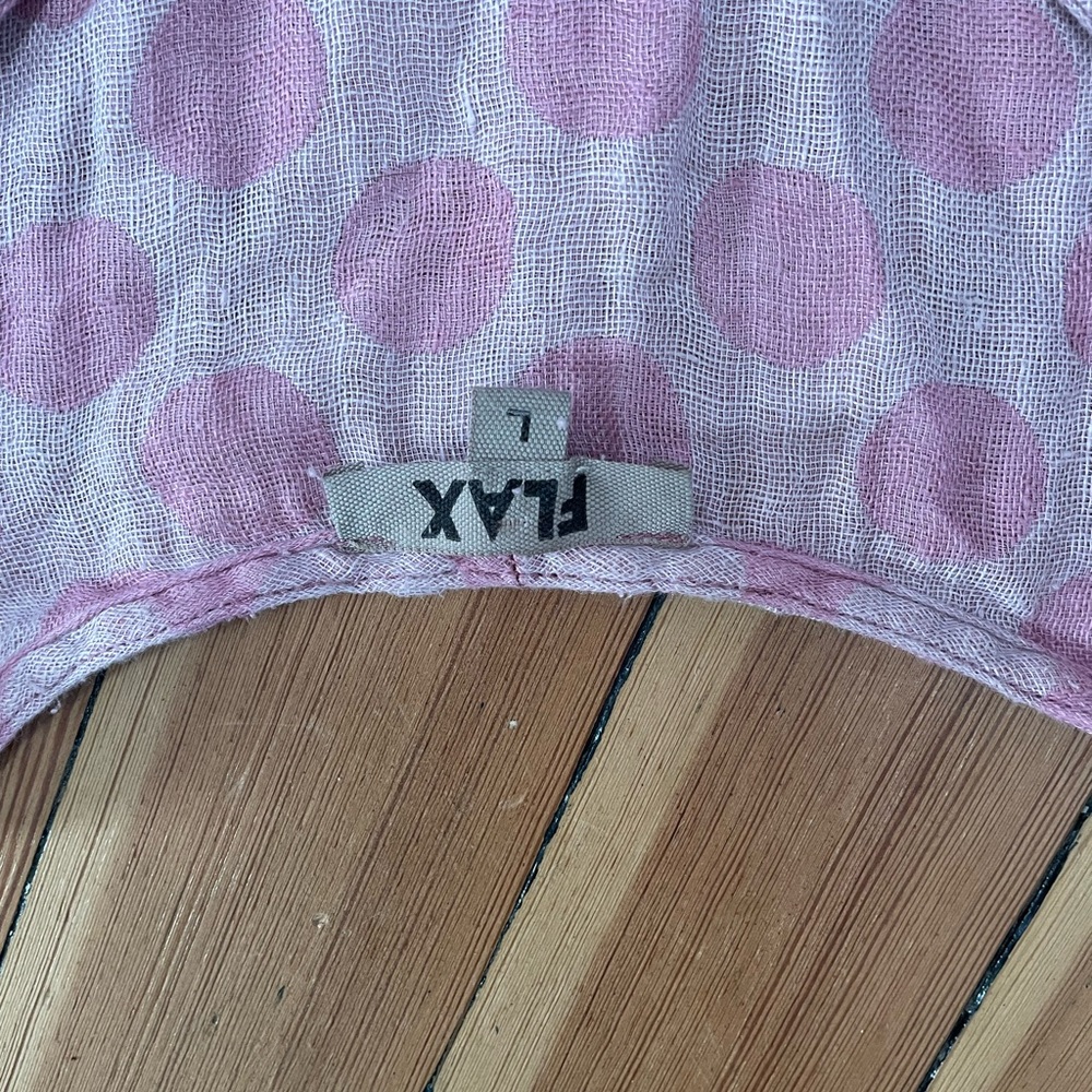 Flax Pink Polka Dot Linen Top
